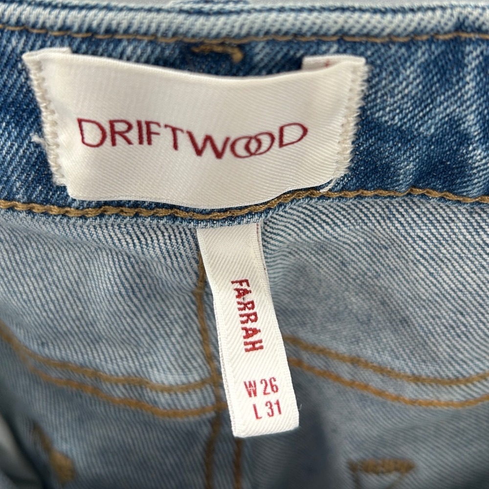 Driftwood x Free People Farrah Jean Denim Embroidered Floral Flare Leg Boho Sz26 - Picture 7 of 8